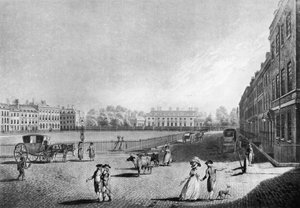 Vista di Bloomsbury Square da Edward (after) Dayes