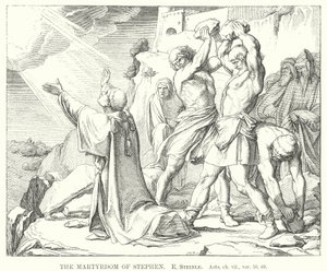 Il martirio di Stefano, Atti, cap. vii, versetti 59, 60 da Edward von Steinle