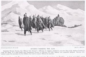 Severo attraversa le Alpi