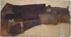 Un cortile di fattoria da Edwin Austin Abbey
