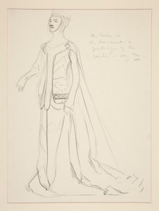 Una signora, bozzetto di costume per Henry Irving da Edwin Austin Abbey