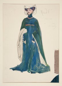 Una signora, bozzetto di costume per Henry Irving da Edwin Austin Abbey