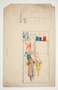 Una processione - illustrazione non identificata per una commedia (?) da Edwin Austin Abbey