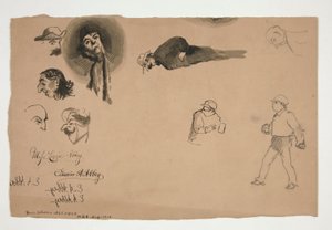 Studi di figure assortite (recto e verso) da Edwin Austin Abbey