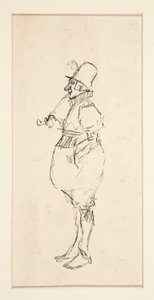 Cartone di un uomo in pantaloni da Edwin Austin Abbey