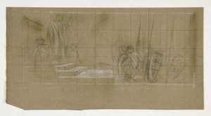 Studio di composizione per La Partenza, dalla serie La Ricerca del Santo Graal (una serie di quindici dipinti per la Biblioteca Pubblica di Boston, completata nel 1901) da Edwin Austin Abbey