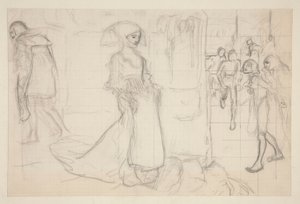 Studio di composizione per il dipinto Faust e Margherita da Edwin Austin Abbey