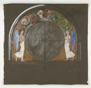 Progetto per decorazione di finestra per il palazzo del capitol a Harrisburg, Pennsylvania, 1902-1911 da Edwin Austin Abbey