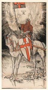 Disegno per il poster che pubblicizza la mostra e la pubblicazione del libro di Abbey da Edwin Austin Abbey