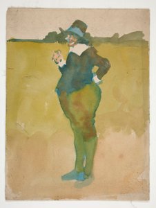Uomo grasso nel paesaggio da Edwin Austin Abbey