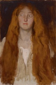 Studio di Figura di Ofelia, per La Scena del Dramma, Amleto, Atto III, Scena II da Edwin Austin Abbey