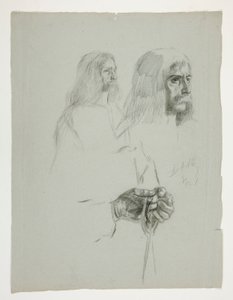 Studi di figure per uno dei murali da La Ricerca del Santo Graal (una serie di quindici dipinti per la Biblioteca Pubblica di Boston, completata nel 1901) da Edwin Austin Abbey