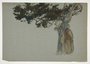 Figure sotto un albero - (illustrazione non identificata) da Edwin Austin Abbey