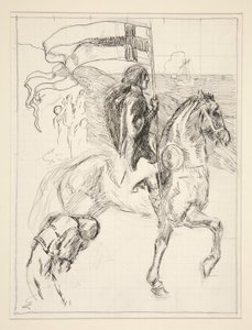 Galahad Parte, studio per La Ricerca del Santo Graal (serie di quindici dipinti per la Biblioteca Pubblica di Boston, completata nel 1901) da Edwin Austin Abbey