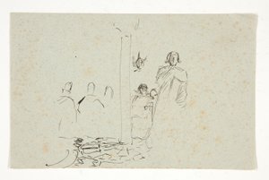 Galahad al Castello, studio per La ricerca del Santo Graal (serie di quindici dipinti per la Biblioteca Pubblica di Boston, completata nel 1901) da Edwin Austin Abbey