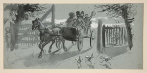 Gruppo di persone in un carro aperto - (illustrazione non identificata) da Edwin Austin Abbey