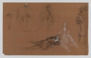 Amleto - cartoni per il dipinto. Atto II, Scena 2 da Edwin Austin Abbey
