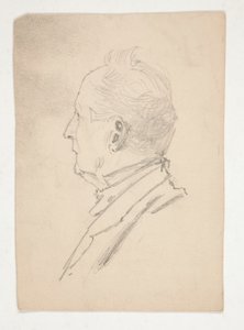 Testa di un uomo (recto); Frammenti di schizzi (verso) da Edwin Austin Abbey