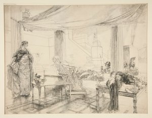 Hermione implora Polixenes (studio per .1122) - Atto I, Scena II, Il racconto d