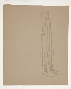 Figura Incappucciata (recto); Studio di una Figura Maschile (verso) da Edwin Austin Abbey