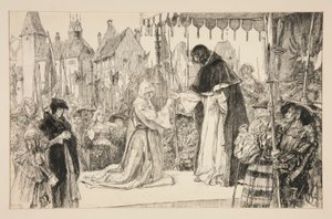 Isabella e il Duca - Atto V, Scena I, Misura per Misura da Edwin Austin Abbey