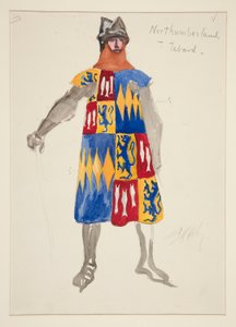 Northumberland - Tabard, bozzetto di costume per Henry Irving da Edwin Austin Abbey