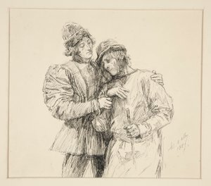 Orlando e Adamo, illustrazione per Atto II, Scena IV, Come vi piace da Edwin Austin Abbey