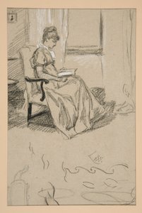 Ritratto di Mrs. Abbey, che legge da Edwin Austin Abbey