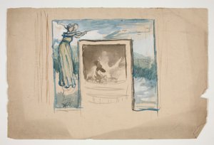 Schizzo preliminare per una cornice di piastrelle del camino da Edwin Austin Abbey