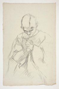 Figura in Vesti, in Preghiera: studio per la serie murale La Ricerca del Santo Graal alla Biblioteca Pubblica di Boston da Edwin Austin Abbey