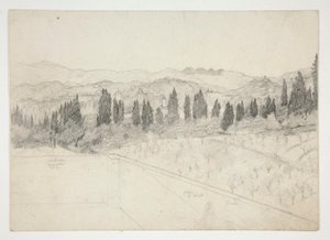Paesaggio Romano(?) visto dal Balcone (recto); Paesaggio Marino (verso) da Edwin Austin Abbey