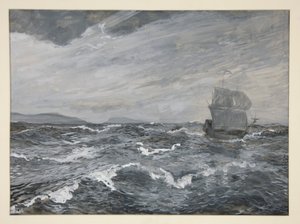Marina con Barca a Vela da Edwin Austin Abbey