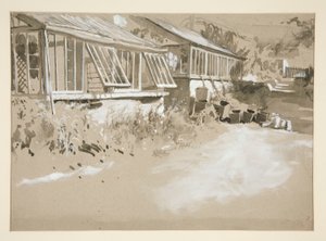 Baracche e arbusti da Edwin Austin Abbey