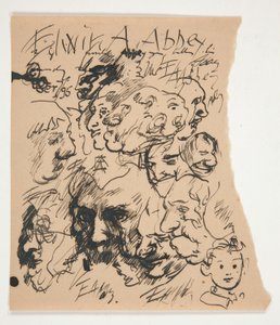 Foglio di schizzi di teste da Edwin Austin Abbey