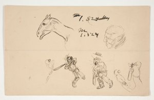 Foglio di studi di giocatori di cricket