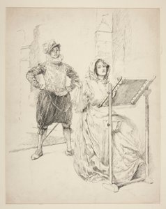 Bozzetto per La canzone del narciso da Edwin Austin Abbey