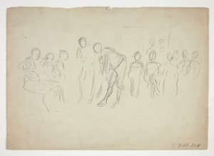 Schizzo di una folla - illustrazione non identificata da Edwin Austin Abbey