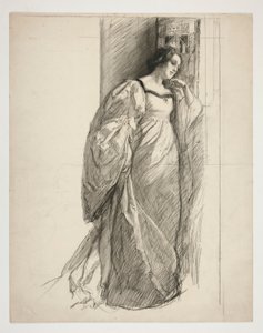 Schizzo di una signora, illustrazione per da Edwin Austin Abbey