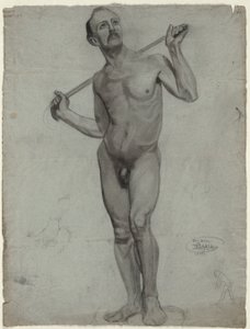 Schizzo di un nudo maschile (disegno di studio)