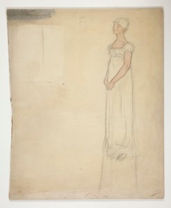 Schizzo di una donna - studio di costume per una commedia? da Edwin Austin Abbey