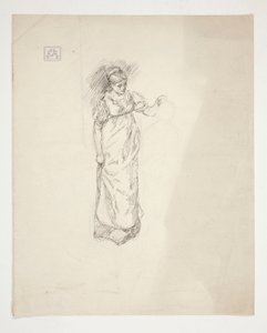 Schizzo di una donna - illustrazione non identificata da Edwin Austin Abbey