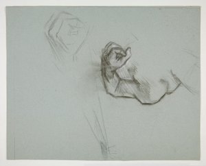 Schizzo di un torso superiore e pugno chiuso