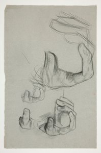 Schizzo di mano che stringe un bastone da Edwin Austin Abbey