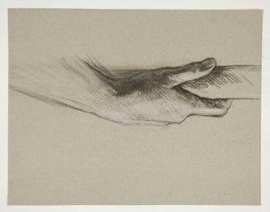 Schizzo di una mano che afferra un palo da Edwin Austin Abbey