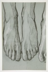 Schizzo di tre piedi (recto); Schizzo di un piede (verso) da Edwin Austin Abbey
