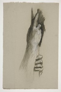 Schizzo di due mani che scalano un palo da Edwin Austin Abbey