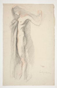 Studio della figura delle 6 pm, per il murale Le Ore al Campidoglio di Harrisburg, Pennsylvania da Edwin Austin Abbey