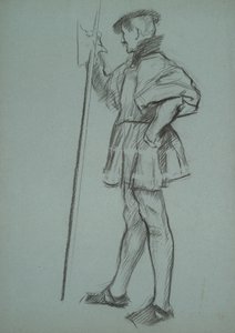 Studio per Il processo della regina Caterina da Edwin Austin Abbey