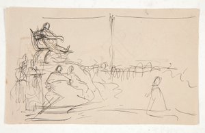 Studio per il Processo della Regina Caterina. Stemma sul retro. da Edwin Austin Abbey