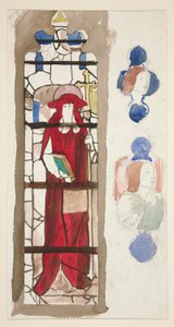 Studio per una finestra di vetro colorato non identificata raffigurante un cardinale(?) da Edwin Austin Abbey